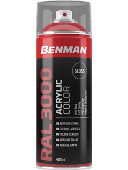 Benman Acrylic Color Spray Σπρέι Βαφής Κόκκινο Φωτιάς Gloss 400ml