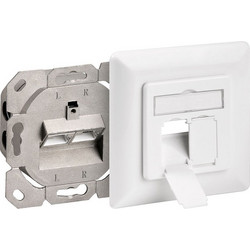 Πρίζα Τοίχου Χωνευτή CAT6a 2x RJ45 Λευκό Goobay 68721