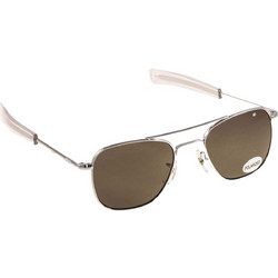 American Optical Original Pilot Silver Crystal Ανδρικά Γυαλιά Ηλίου Τετράγωνα Μεταλλικά Ασημί με Καφέ Polarized Φακό