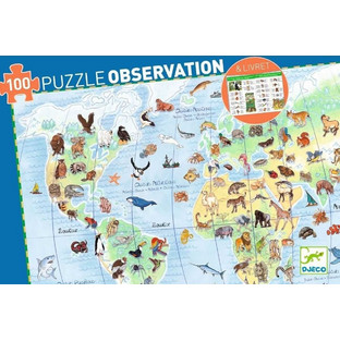 Παιδικό Puzzle Djeco Τα Ζώα Του Κόσμου 100 Κομμάτια