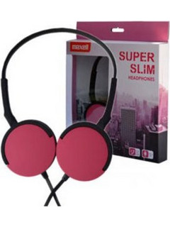 Maxell Super Slim MXH-HP200 Ενσύρματα Ακουστικά On Ear Ροζ