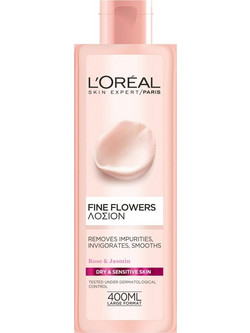 L'Oreal Paris Fine Flowers Dry/Sensitive Skin Λοσιόν Τόνωσης Προσώπου 400ml
