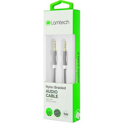 LAMTECH AUDIOCABLE BRAIDED 1M 3.5MM TO 3.5MM BLACK - (8718858445080)