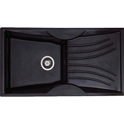 Sanitec Classic 328 Επικαθήμενος Νεροχύτης Γρανίτη Αντιστρεφόμενος Ματ Granite Black 99x51cm