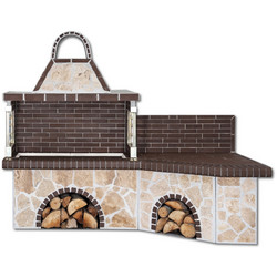 Sxistolithos Set 0220 Χτιστή Ψησταριά με Πάγκο 280cm