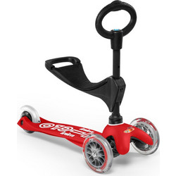 Micro Mini 3 In 1 Deluxe Παιδικό Πατίνι Τρίτροχο με Κάθισμα & Φωτάκια Κόκκινο