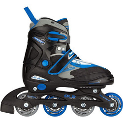 Nijdam Inline Skate Junior Inline Αυξομειούμενα Rollers Παιδικά Μαύρα Μπλε 52SE-ZBG