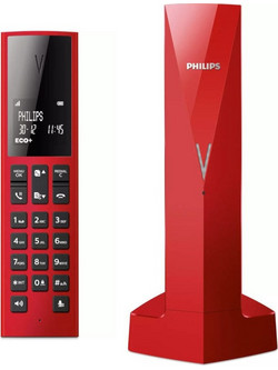 Philips Linea V Ασύρματο Τηλέφωνο με Ανοιχτή Ακρόαση Κόκκινο]