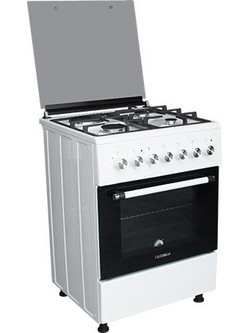 Calfer Gas F6TS31EF-W Κουζίνα Αερίου 64lt με Εστίες Αερίου & Ρεύματος 60cm