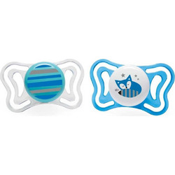 Chicco PhysioForma Light Ανατομικές Ορθοδοντικές Πιπίλες Σιλικόνης Νυκτός 6-16m Αλεπού Ρίγες 2τμχ