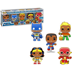 Funko Pop! Heroes Gingerbread Superman, Gingerbread Batman, Gingerbread Aquaman, Gingerbread Wonder Woman 5-pack DC Super Heroes Exclusive