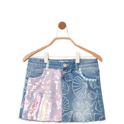 Desigual Παιδική Φούστα Τζιν με Παγιέτες Μπλε 20SGFD06-5053