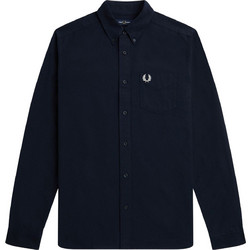 Fred Perry Ανδρικό Πουκάμισο Βαμβακερό Μακρυμάνικο Κανονική Γραμμή Navy Μπλε M5516-608