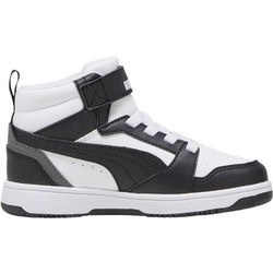 Puma Rebound V6 MID Παιδικά Sneakers Μποτάκια Μαύρα Λευκά 393832-01