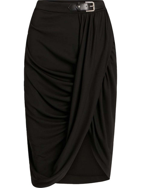 Ralph Lauren Μίντι Φούστα Υφασμάτινη Ψηλόμεση Μαύρη 200925754001