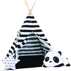 Kiddylab Teepee Ασπρόμαυρο Ριγέ Παιδική Σκηνή Ινδιάνικη με Στρώμα T35S2