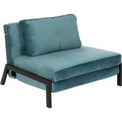 HomeMarkt Πολυθρόνα Κρεβάτι Βελούδινη Μπλε Constance HM3078.15