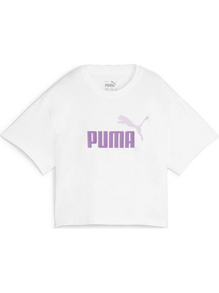 Puma Παιδικό Crop Top Κοντομάνικο Λευκό 845346-73