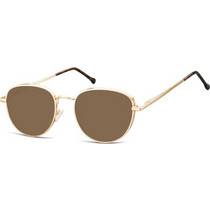 Sunoptic SB-918B Ανδρικά Γυαλιά Ηλίου Στρογγυλά Μεταλλικά Χρυσά με Καφέ Polarized Φακό