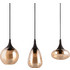 Trio Lighting Κρεμαστό Φωτιστικό Οροφής Ράγα Τρίφωτο E14 Μαύρο 317000313