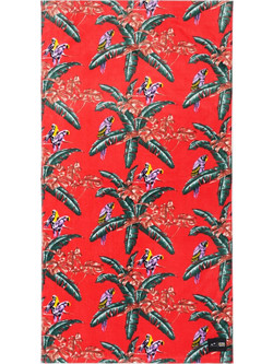 Slowtide Jungle Birds Πετσέτα Θαλάσσης Κόκκινη 86x160cm STRP025