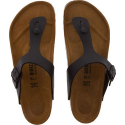Birkenstock Grizeh Δερμάτινες Ανδρικές Σαγιονάρες Ανατομικές Αντιολισθητικές Μαύρες 43691