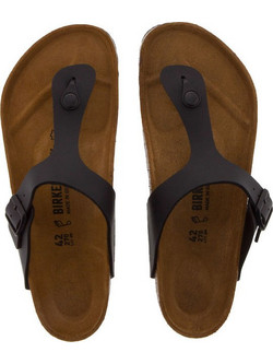 Birkenstock Grizeh Δερμάτινες Ανδρικές Σαγιονάρες Ανατομικές Αντιολισθητικές Μαύρες 43691
