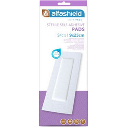 Alfashield Alfa Pads Αποστειρωμένα Αυτοκόλλητα Επιθέματα 9x25cm 5τμχ