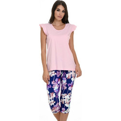 Primavera Lingerie Σετ Γυναικείες Πιτζάμες Καλοκαιρινές Βαμβακερές Ροζ Μωβ H242