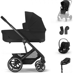 Cybex Balios S Lux Καρότσι Μωρού 3 σε 1 Cloud G Moon Black Black Frame + Βάση Isofix G