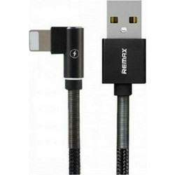 Remax RC-119i Angle 90° Braided USB-A to Lightning Cable 1m Black RC-119I