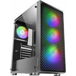 Mars Gaming MC-F Black Gaming Midi Tower Κουτί Υπολογιστή με Πλαϊνό Παράθυρο