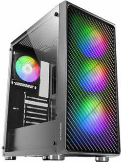 Mars Gaming MC-F Black Gaming Midi Tower Κουτί Υπολογιστή με Πλαϊνό Παράθυρο