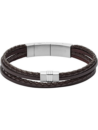 Fossil Ανδρικό Βραχιόλι Χειροπέδα από Δέρμα JF02934040