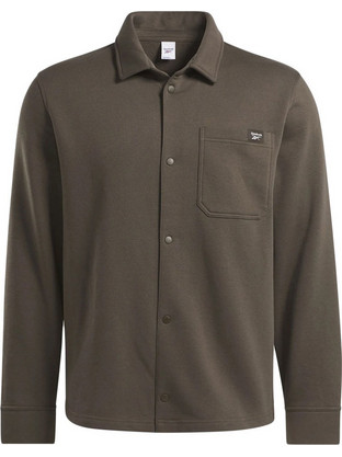 Reebok Ανδρικό Πουκάμισο Βαμβακερό Μακρυμάνικο Overshirt Χακί IM1548