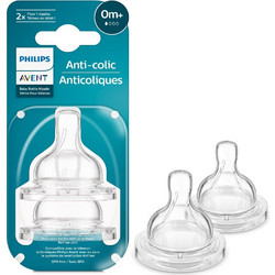 Philips Avent SCY761/02 Θηλή Σιλικόνης για Μπιμπερό 0m+ Αργής Ροής 2τμχ