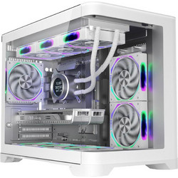 1stPlayer UV6 White Gaming Mini Tower Κουτί Υπολογιστή με Πλαϊνό Παράθυρο