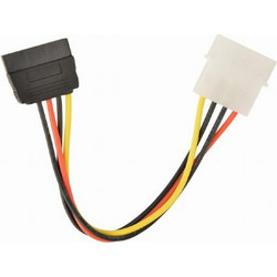 Cablexpert PSY1 Καλώδιο Τροφοδοσίας 4-Pin Molex Male to 15-Pin SATA 0.15m Multicolor