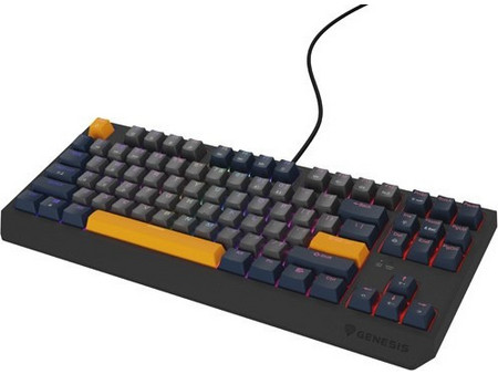 Genesis Thor 230 Μηχανικό Gaming Πληκτρολόγιο TenKeyLess με Outemu Panda Διακόπτες RGB Navy Blue Negative