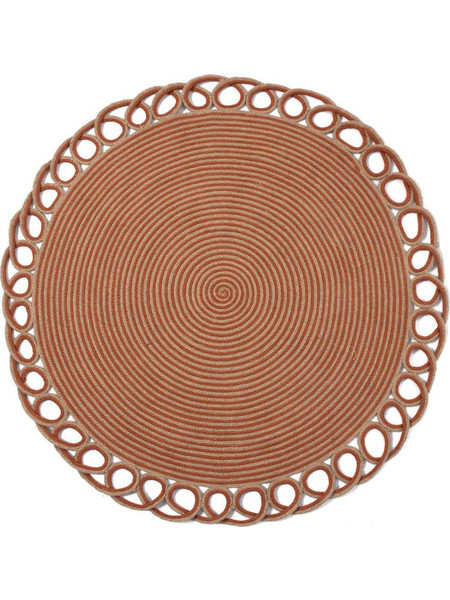 Silk Fashion Χαλί Στρογγυλό Καλοκαιρινό Γιούτα 120cm 1911 Rust