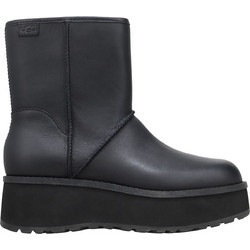 UGG Cityfunc Mid Γυναικεία Μποτάκια Πλατφόρμα Δερμάτινα Μαύρα Αδιάβροχα με Γούνα 1162990-BLK