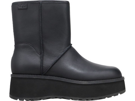 UGG Cityfunc Mid Γυναικεία Μποτάκια Πλατφόρμα Δερμάτινα Μαύρα Αδιάβροχα με Γούνα 1162990-BLK
