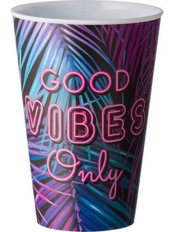 Ποτήρι Νερού Πλαστικό Good Vibes Λευκό 400ml 4J725485