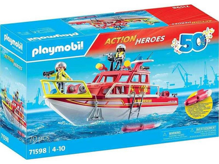 Playmobil Action Heroes Πυροσβεστικό Σκάφος Διάσωσης για 4-10 Ετών 71598