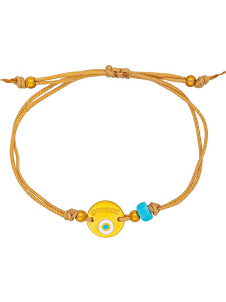 Excite-Fashion Γυναικείο Βραχιόλι Μακραμέ με Ματάκι από Κορδόνι Επιχρυσωμένο με Χάντρες B-1771-05