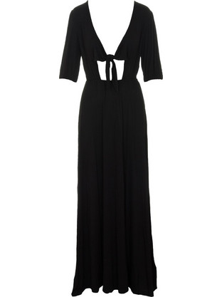 Kendall + Kylie Maxi Καλοκαιρινό Βραδινό Φόρεμα Μαύρο KKC.1S1.030.014-BLK