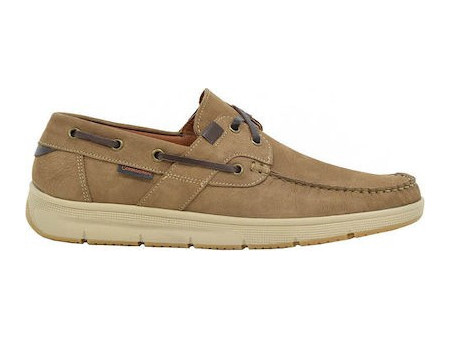 Commanchero Ανδρικά Μοκασίνια Boat Shoes Δερμάτινα Εκρού 72227-228