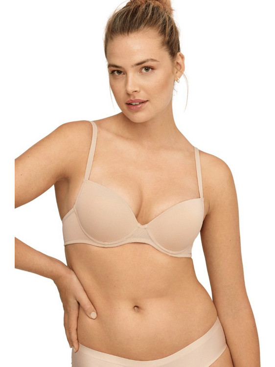 Promise Cristina Σουτιέν Balconette Push Up χωρίς Μπανέλα Μπεζ W1801-128