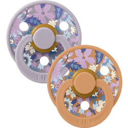 BIBS x Liberty Colour Πιπίλες Καουτσούκ 0m+ June Blossom Pumpkin 2τμχ