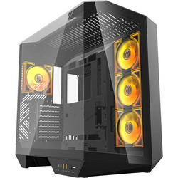Darkflash DY470 with 4 Fans Black Gaming Midi Tower Κουτί Υπολογιστή RGB με Πλαϊνό Παράθυρο